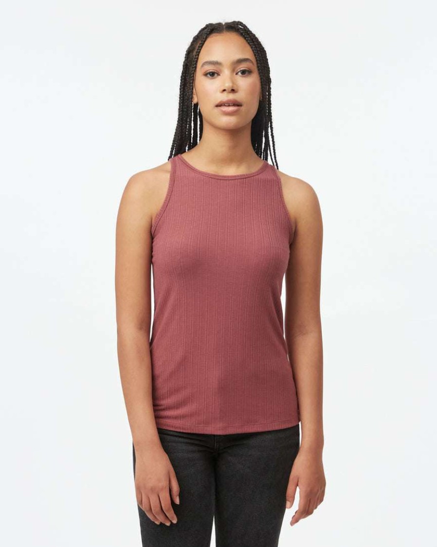 Women * Tentree Women Ribbed High Neck Tank