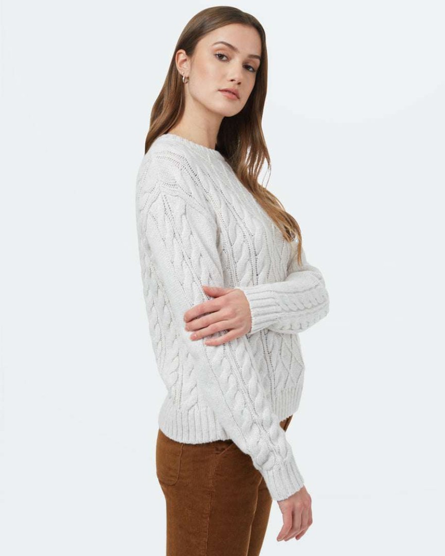 Women * Tentree Women Highline Wool Cable Crew Sweater