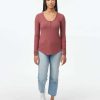 Women * Tentree Women Ribbed Henley Longsleeve