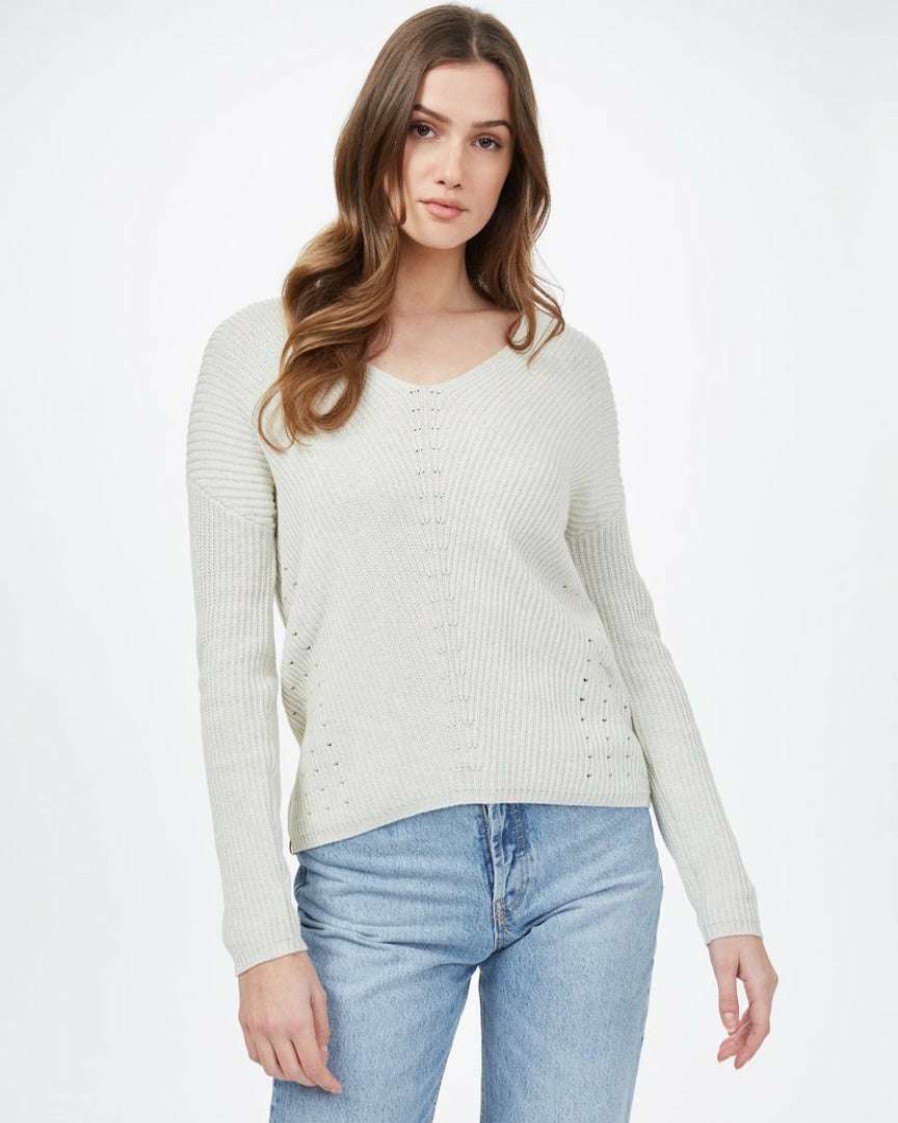 Women * Tentree Highline Cotton Light V-Neck Sweater