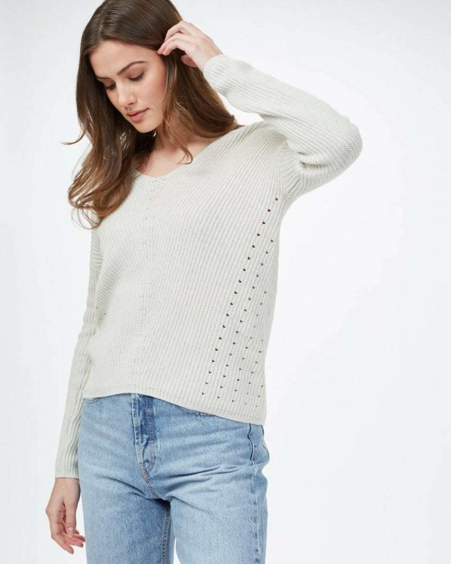 Women * Tentree Highline Cotton Light V-Neck Sweater