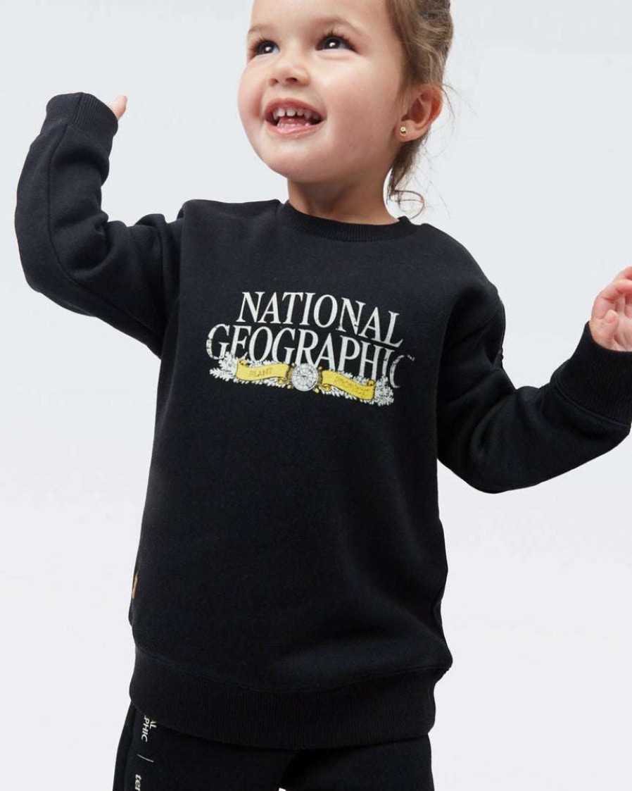 Women * Tentree Kids National Geographic Logo Crew Meteorite Black