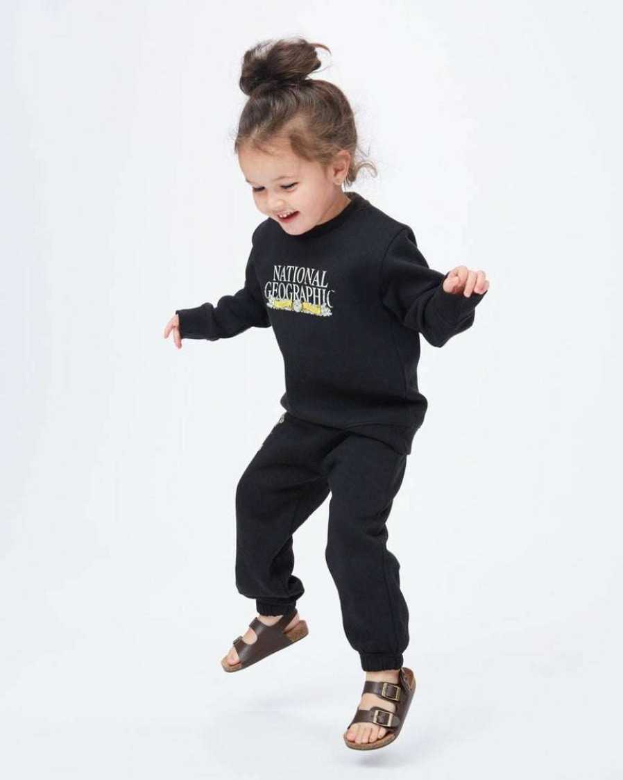 Women * Tentree Kids National Geographic Logo Crew Meteorite Black