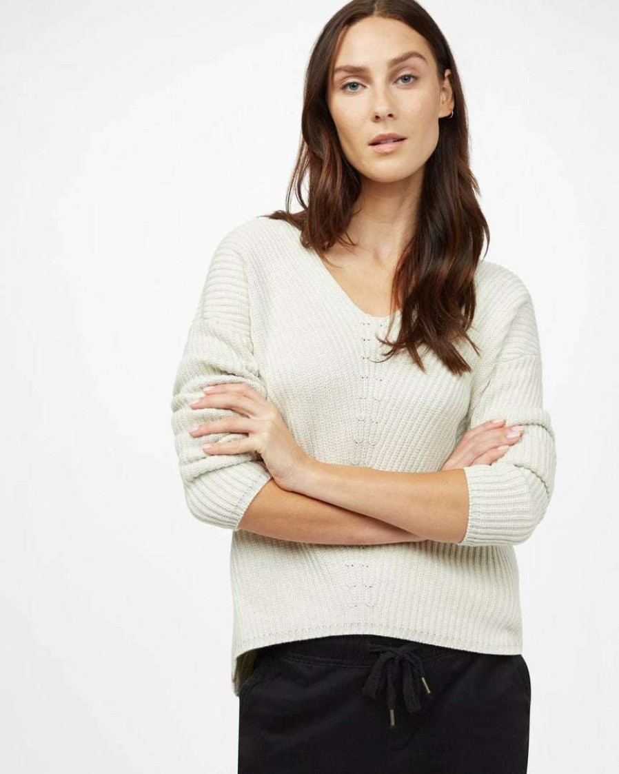 Women * Tentree Women Highline Cotton V-Neck Sweater