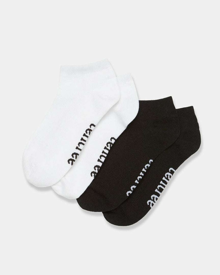 Accessories * Tentree Ankle Socks (2-Pack) White Jet Black