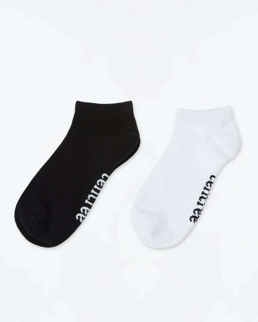 Accessories * Tentree Ankle Socks (2-Pack) White Jet Black